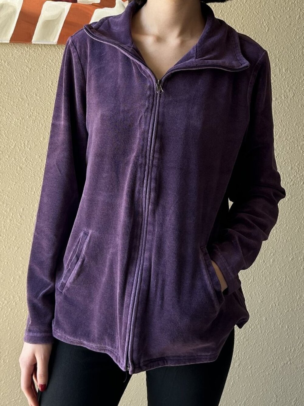 Purple Velvet Zipped Jacket